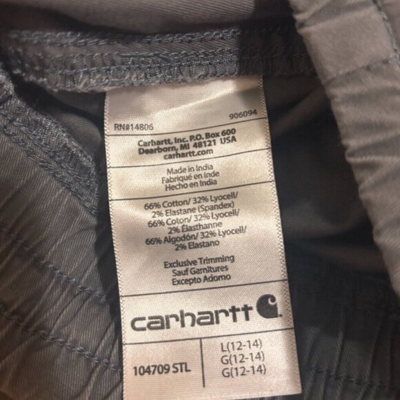 Carhartt Twill Roll Relaxed Fit Cargo Shorts Adult Kids Size L 12/14 Gray - Picture 6 of 6